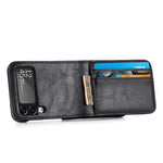 Samsung Galaxy Z Flip3 5G-mobilcover i slidstærkt PU-læder med pung, kortlommedesign, faldsikring og beskyttelse mod fingeraftryk
