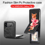 Samsung Galaxy Z Flip3 5G-mobilcover i slidstærkt PU-læder med pung, kortlommedesign, faldsikring og beskyttelse mod fingeraftryk