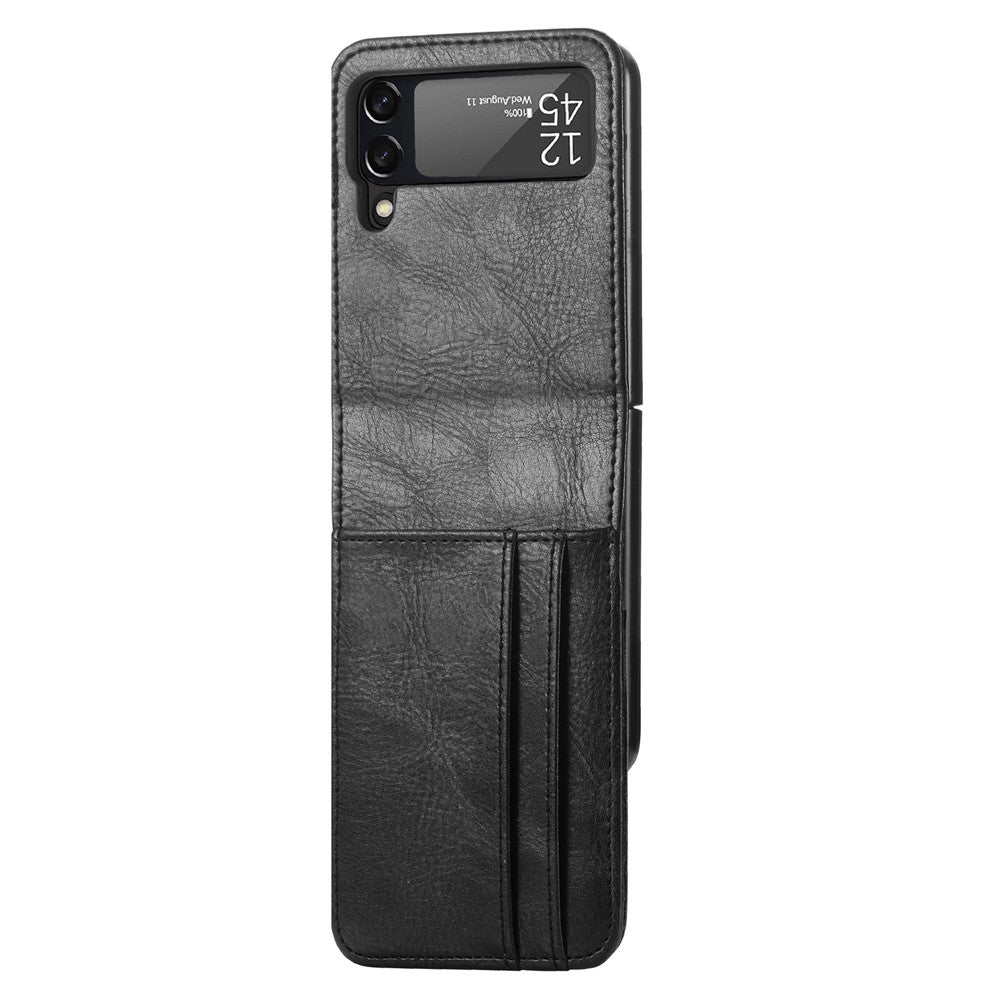 Samsung Galaxy Z Flip3 5G-mobilcover i slidstærkt PU-læder med pung, kortlommedesign, faldsikring og beskyttelse mod fingeraftryk