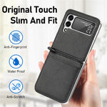 Slankt Letvægts Design med Kortlommer, Stilfuldt PU-læder Cover til Samsung Galaxy Z Flip3 5G