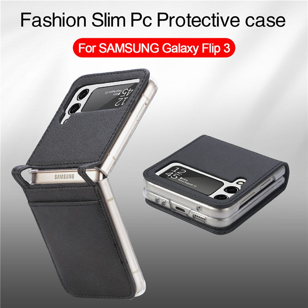 Slankt Letvægts Design med Kortlommer, Stilfuldt PU-læder Cover til Samsung Galaxy Z Flip3 5G