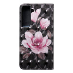 3D Creative Pattern Printing PU Leather Folio Flip Wallet Case Stand Magnetic Closure Cover with Strap for Samsung Galaxy S22 5G