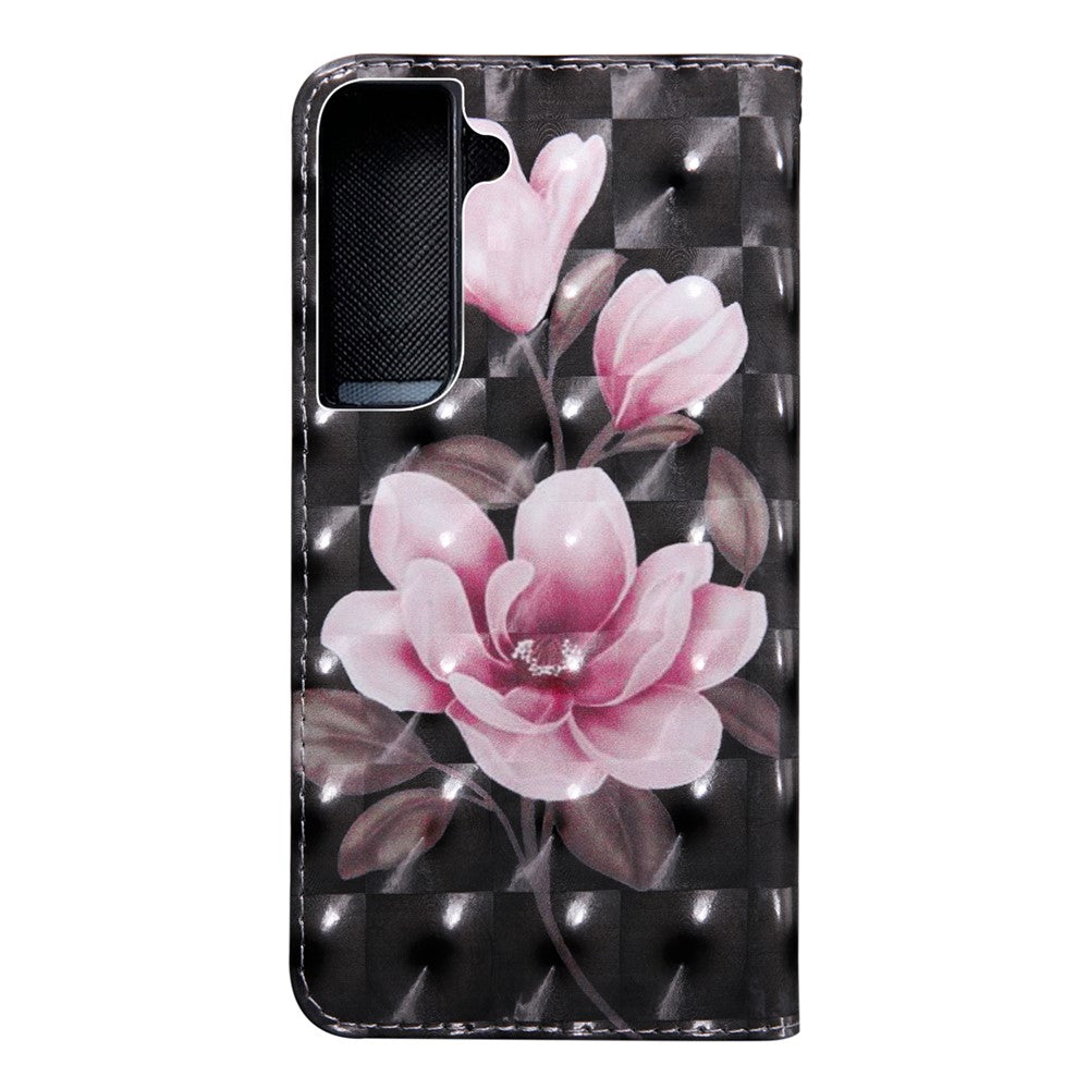 3D Creative Pattern Printing PU Leather Folio Flip Wallet Case Stand Magnetic Closure Cover with Strap for Samsung Galaxy S22 5G