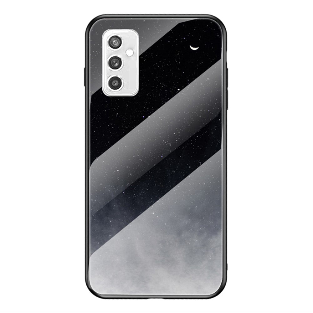 Starry Sky Series Soft TPU Bumper Frame Shockproof Tempered Glass Back Cover for Samsung Galaxy M52 5G
