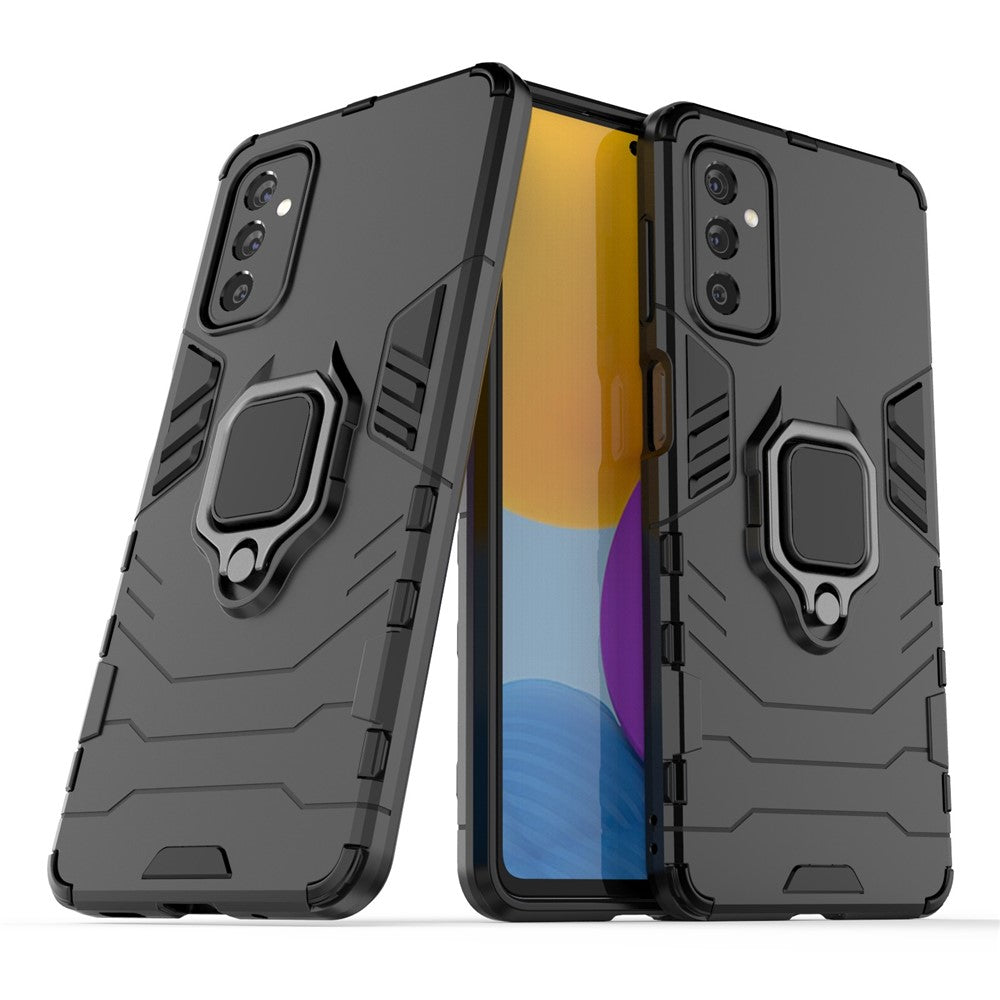 Ring Holder Kickstand Hard PC + Flexible Soft TPU Dual Layer Shock Absorption Protective Cover for Samsung Galaxy M52 5G