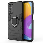 Ring Holder Kickstand Hard PC + Flexible Soft TPU Dual Layer Shock Absorption Protective Cover for Samsung Galaxy M52 5G