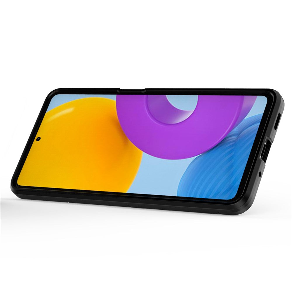 Ring Holder Kickstand Hard PC + Flexible Soft TPU Dual Layer Shock Absorption Protective Cover for Samsung Galaxy M52 5G