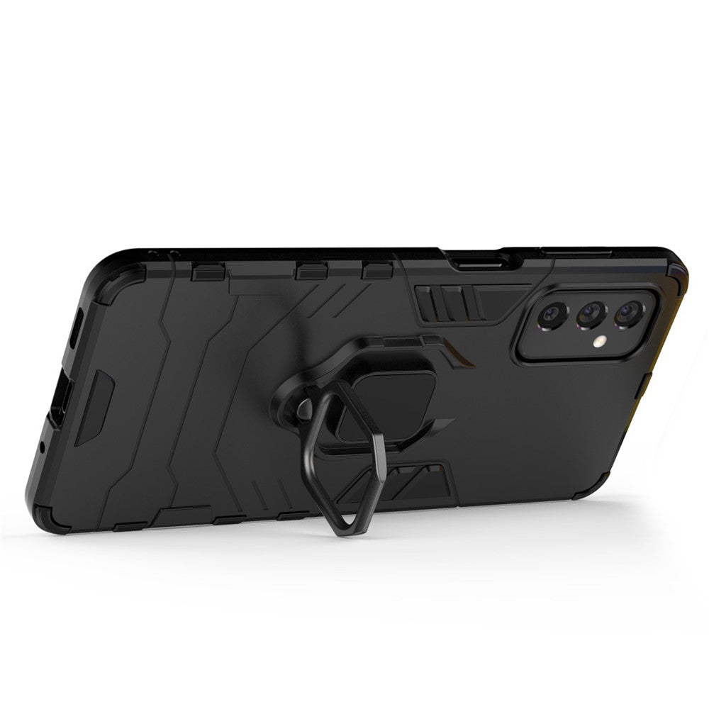 Ring Holder Kickstand Hard PC + Flexible Soft TPU Dual Layer Shock Absorption Protective Cover for Samsung Galaxy M52 5G