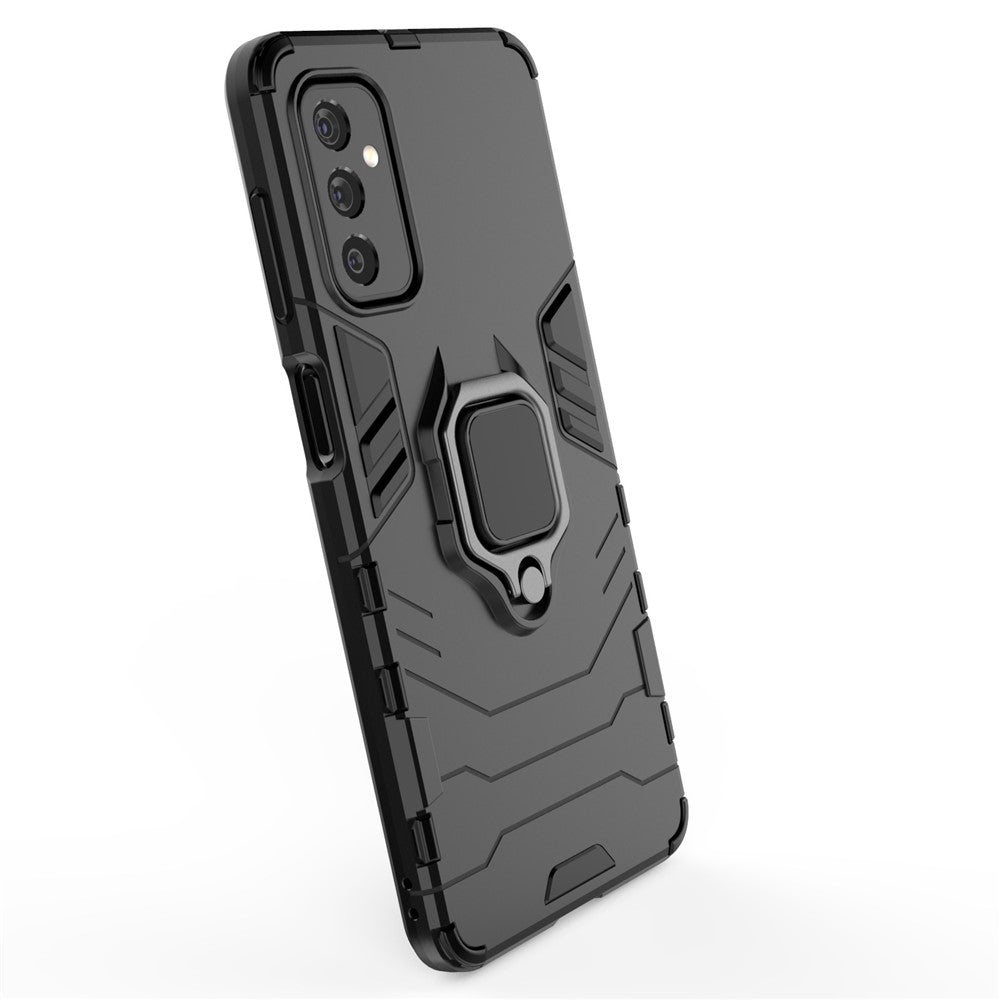 Ring Holder Kickstand Hard PC + Flexible Soft TPU Dual Layer Shock Absorption Protective Cover for Samsung Galaxy M52 5G