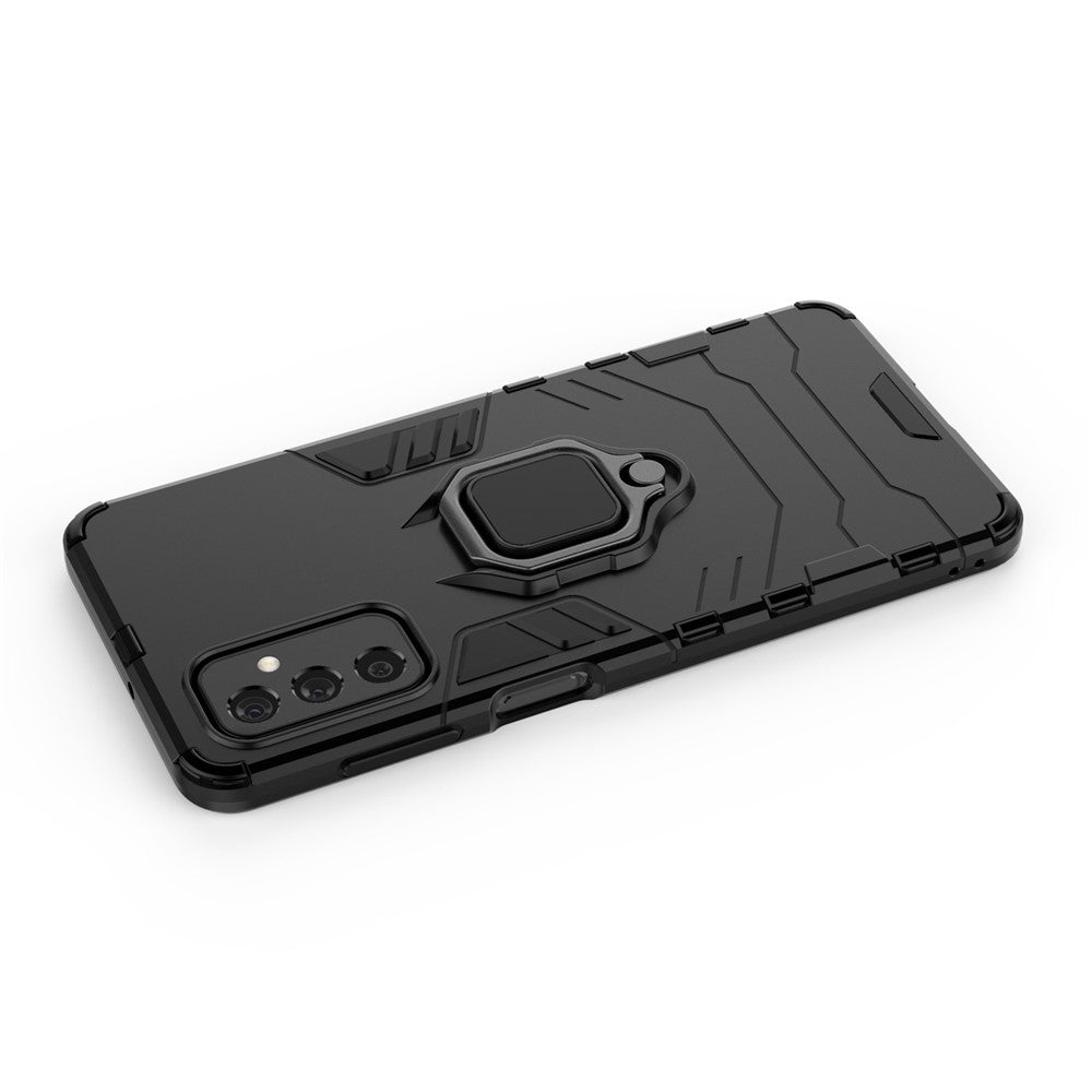 Ring Holder Kickstand Hard PC + Flexible Soft TPU Dual Layer Shock Absorption Protective Cover for Samsung Galaxy M52 5G