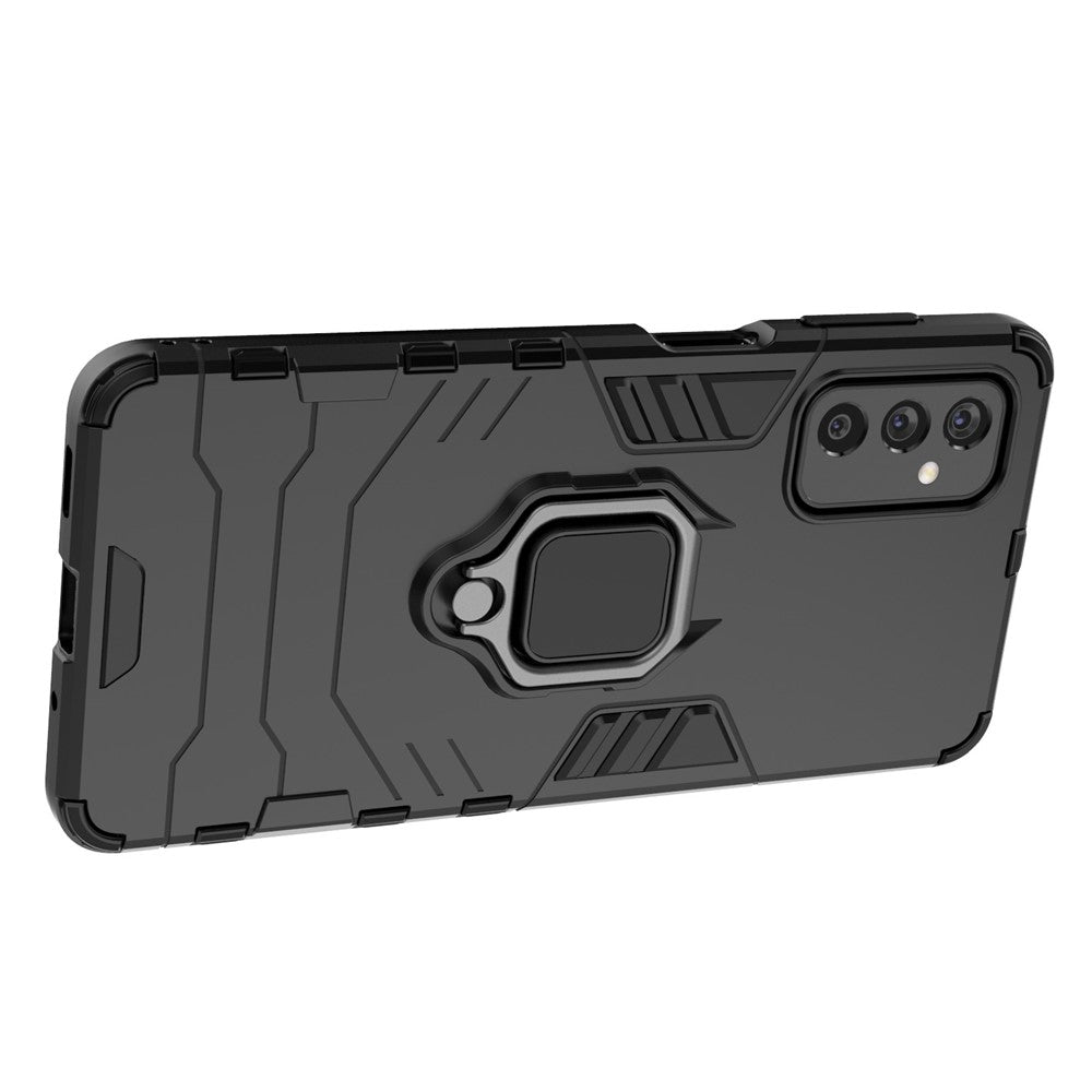 Ring Holder Kickstand Hard PC + Flexible Soft TPU Dual Layer Shock Absorption Protective Cover for Samsung Galaxy M52 5G
