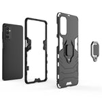 Ring Holder Kickstand Hard PC + Flexible Soft TPU Dual Layer Shock Absorption Protective Cover for Samsung Galaxy M52 5G