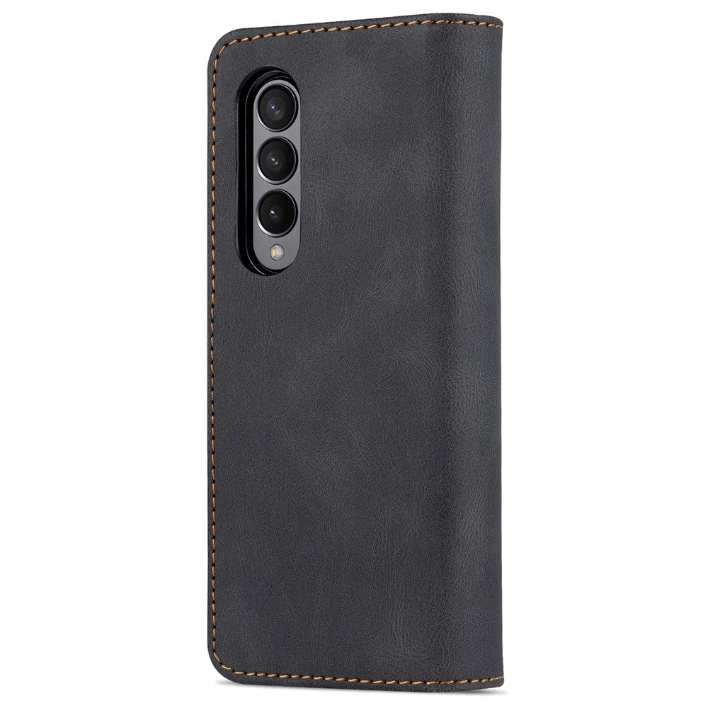 AZNS PU Leather Magnetic Clasp Closure Well-Protected Shockproof Phone Case with Stand Wallet for Samsung Galaxy Z Fold3 5G