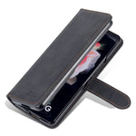 AZNS PU Leather Magnetic Clasp Closure Well-Protected Shockproof Phone Case with Stand Wallet for Samsung Galaxy Z Fold3 5G