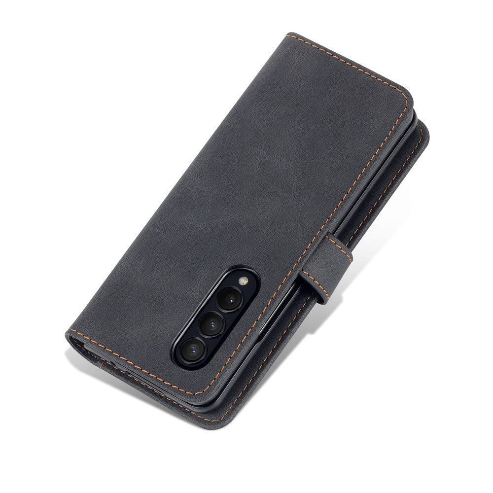 AZNS PU Leather Magnetic Clasp Closure Well-Protected Shockproof Phone Case with Stand Wallet for Samsung Galaxy Z Fold3 5G