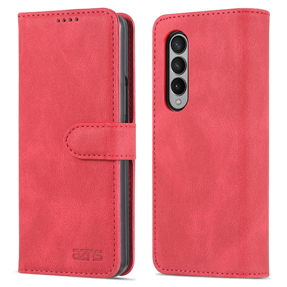 AZNS PU Leather Magnetic Clasp Closure Well-Protected Shockproof Phone Case with Stand Wallet for Samsung Galaxy Z Fold3 5G