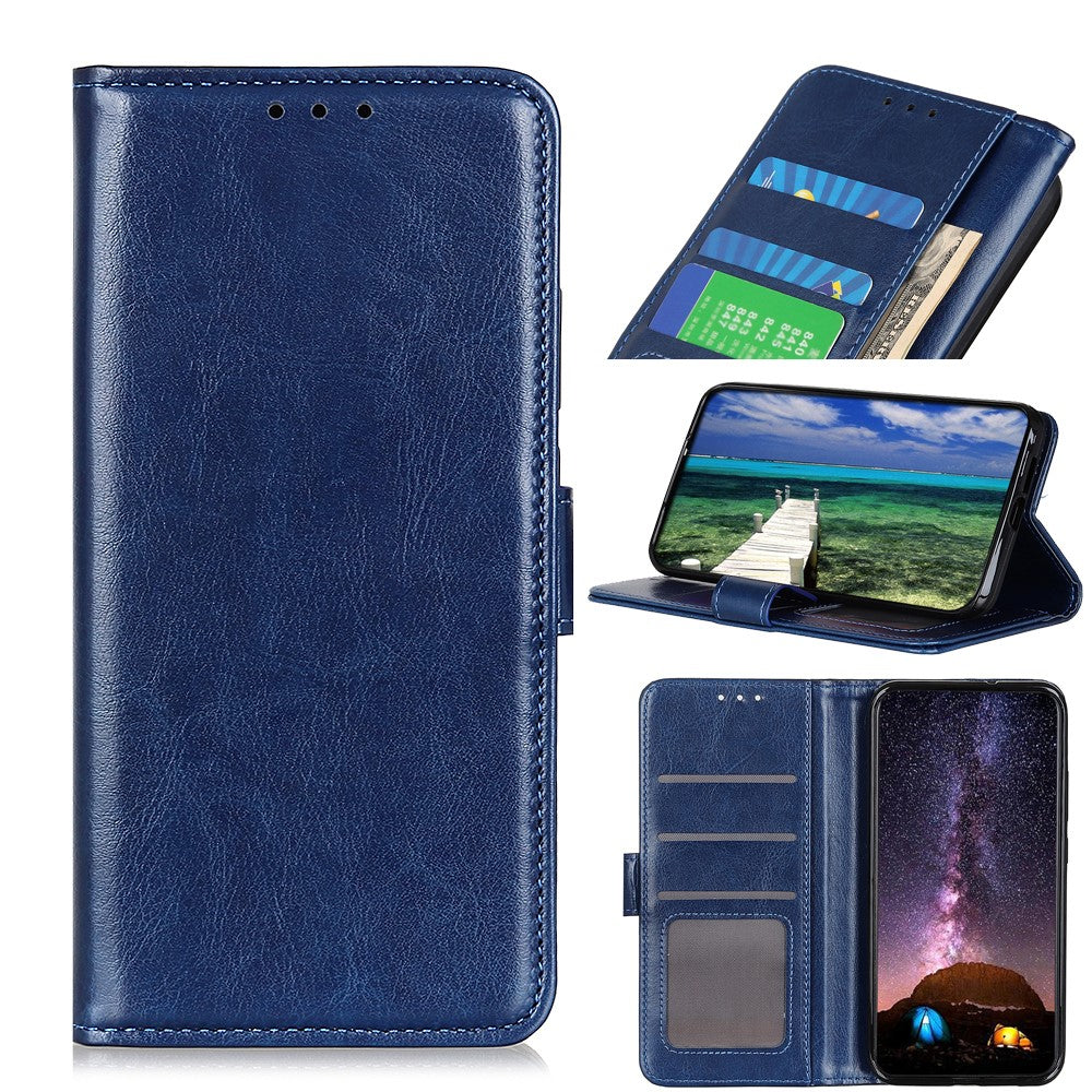 For Samsung Galaxy M52 5G Shockproof Crazy Horse Texture PU Leather Wallet Stand Case Folio Flip Magnetic Protective Cover