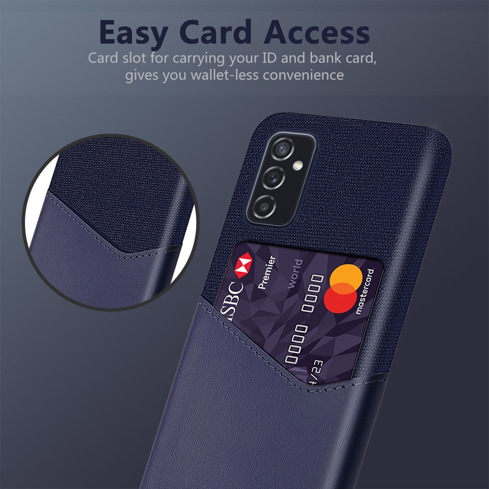 PU-læder + PC-hybridcover med stoftekstur og kortholder til Samsung Galaxy M52 5G
