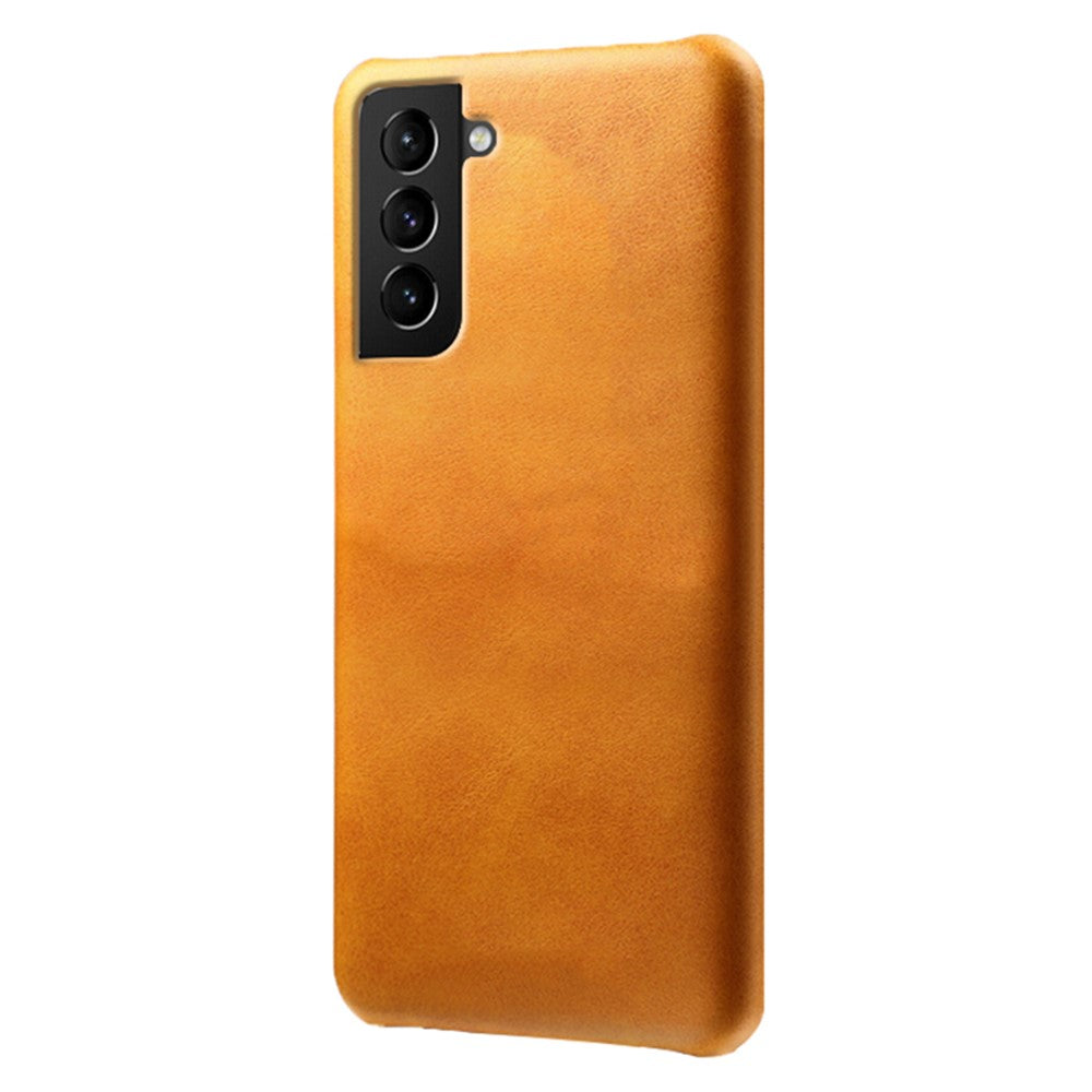Smooth PU Leather Surface Coated PC Phone Case Phone Cover for Samsung Galaxy S22 5G