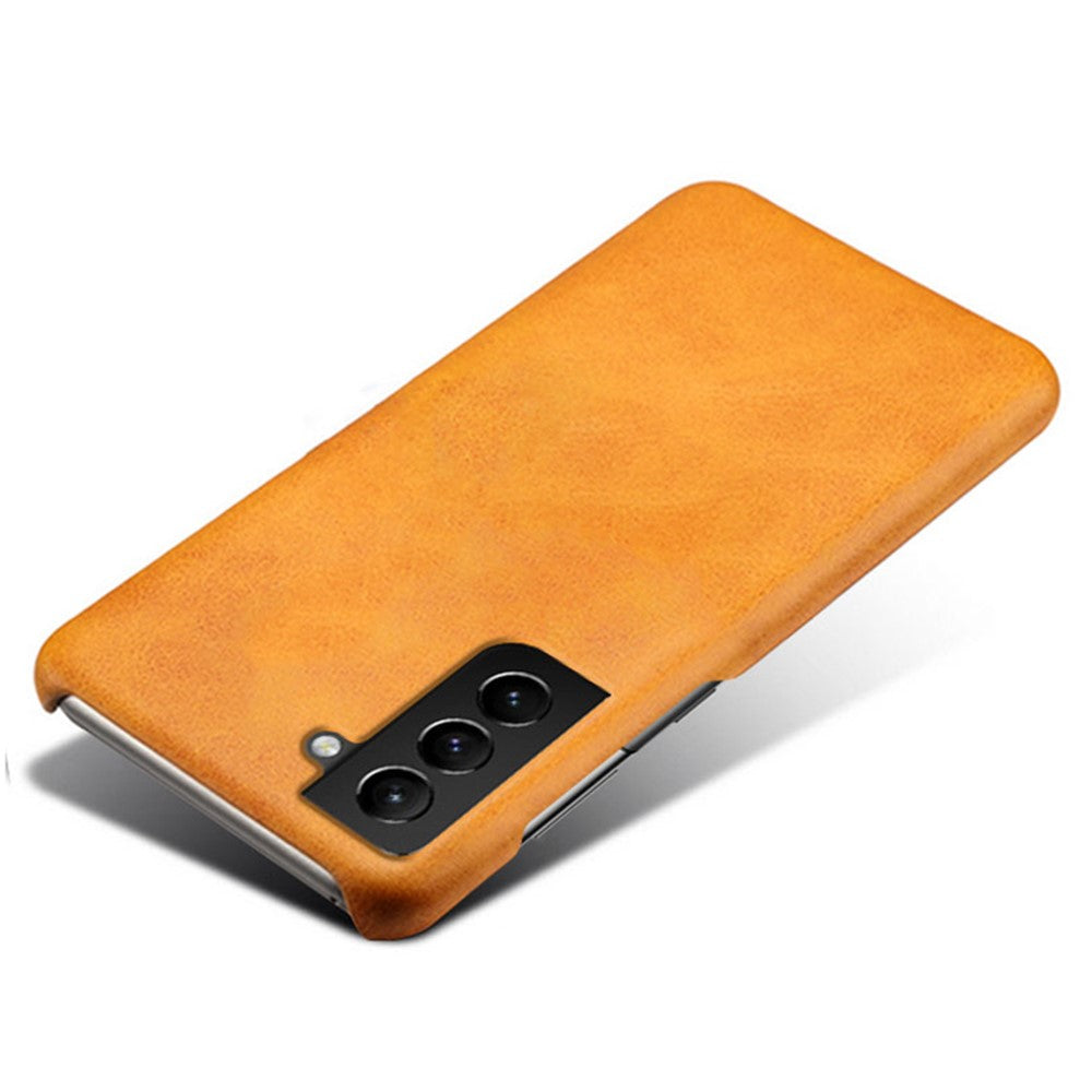 Smooth PU Leather Surface Coated PC Phone Case Phone Cover for Samsung Galaxy S22 5G