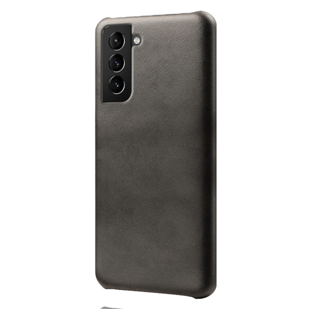 Smooth PU Leather Surface Coated PC Phone Case Phone Cover for Samsung Galaxy S22 5G