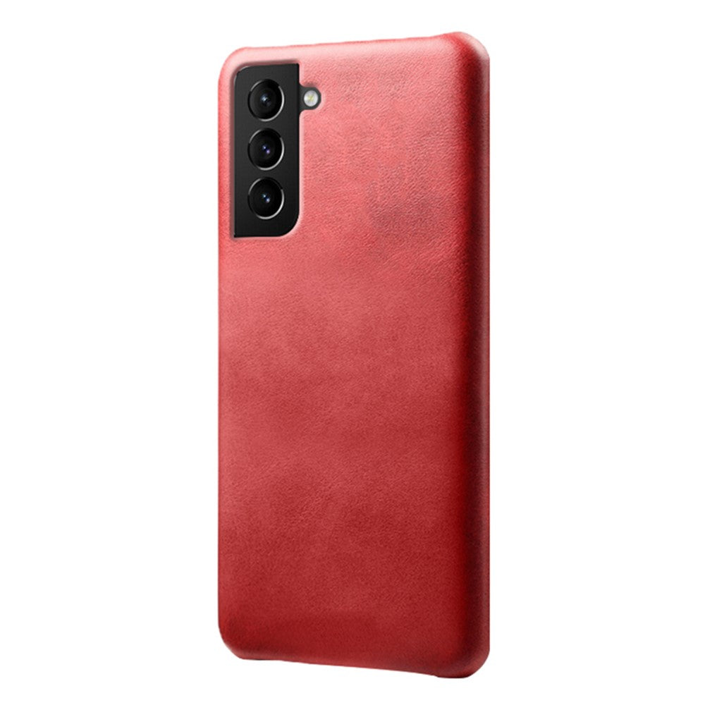 For Samsung Galaxy S22+ 5G Durable Phone Shell PU Leather Coated PC Phone Back Case
