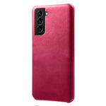 For Samsung Galaxy S22+ 5G Durable Phone Shell PU Leather Coated PC Phone Back Case