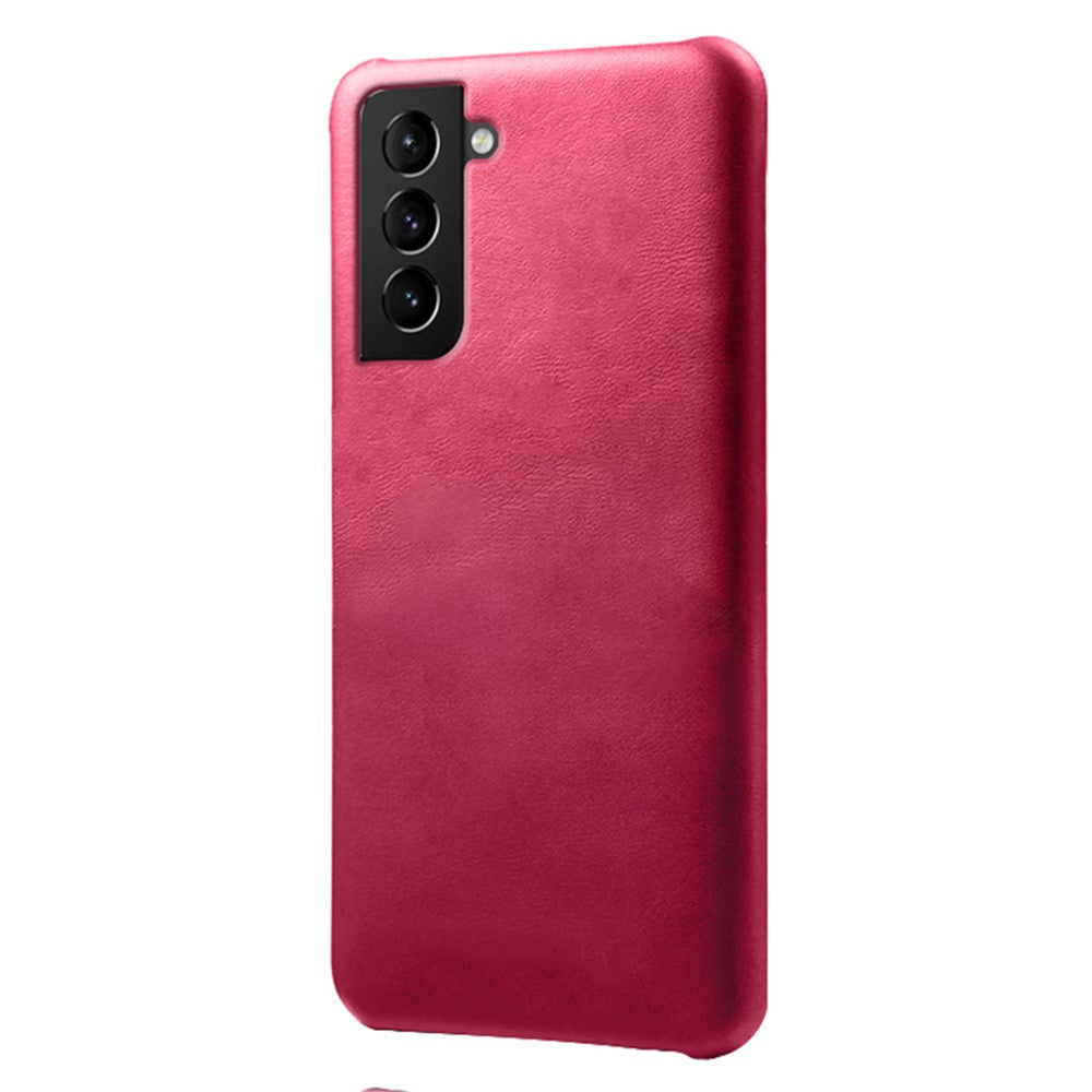 For Samsung Galaxy S22+ 5G Durable Phone Shell PU Leather Coated PC Phone Back Case