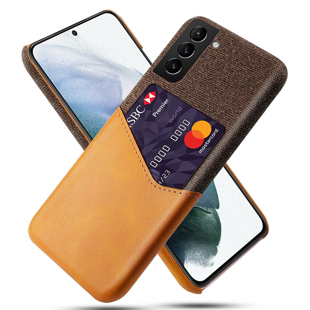Cloth Texture Hybrid Shockproof Back Phone Case Cover with One Card Slot for Samsung Galaxy S22 5G