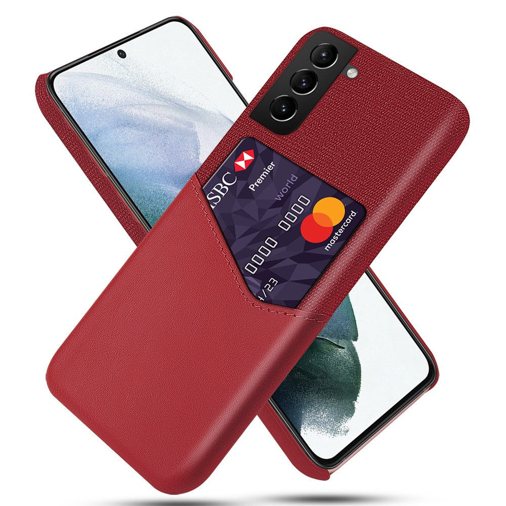 Stötsäkert hybridfodral med tygstruktur och ett kortfack för Samsung Galaxy S22 5G