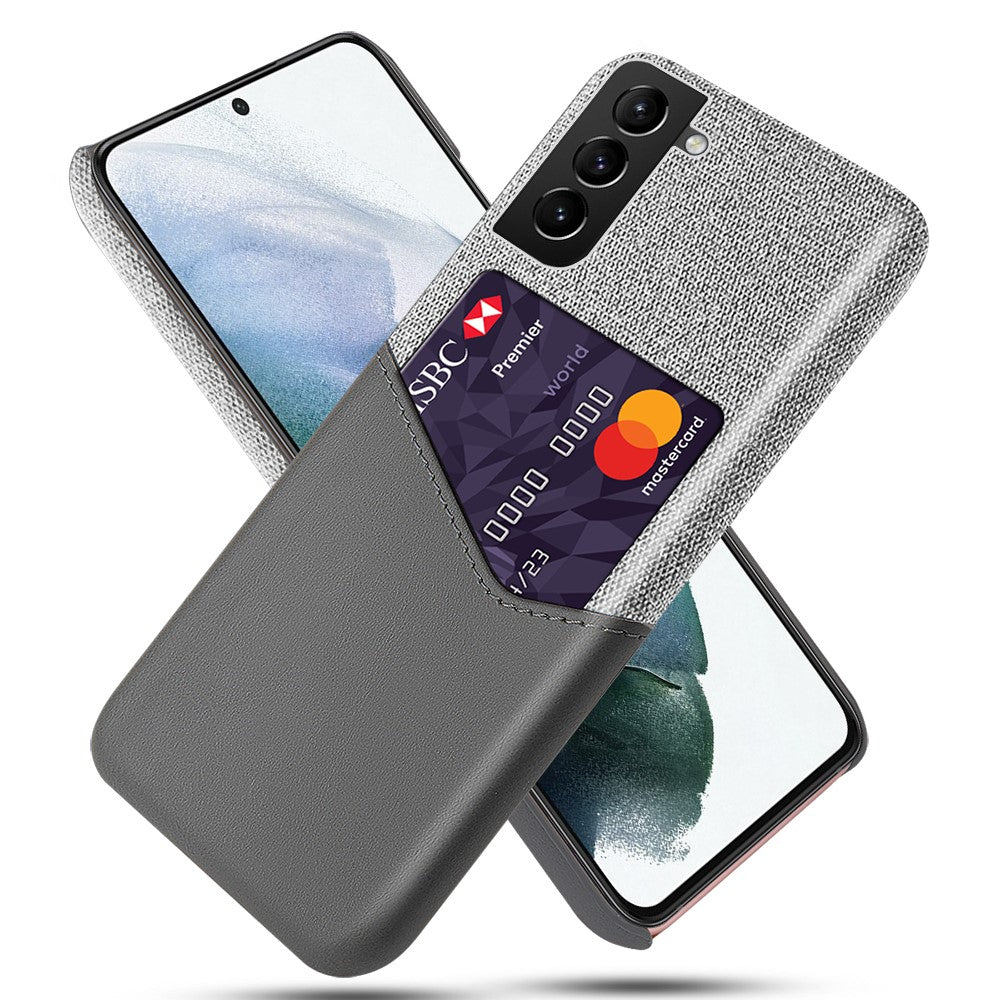 Stötsäkert hybridfodral med tygstruktur och ett kortfack för Samsung Galaxy S22 5G