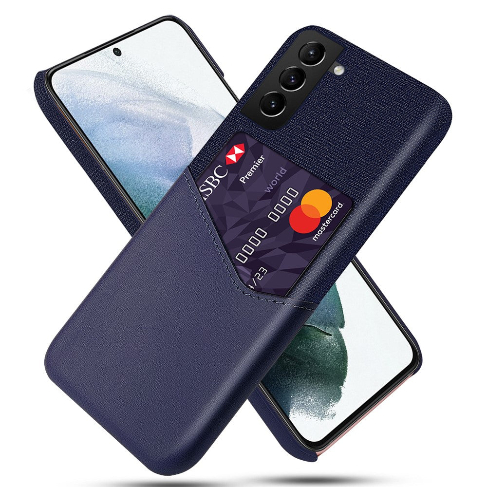 Stötsäkert hybridfodral med tygstruktur och ett kortfack för Samsung Galaxy S22 5G