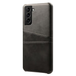 PU Leather + PC Dual Back Card Slots Design Shockproof Stylish Hard Cover Shell for Samsung Galaxy S22 5G