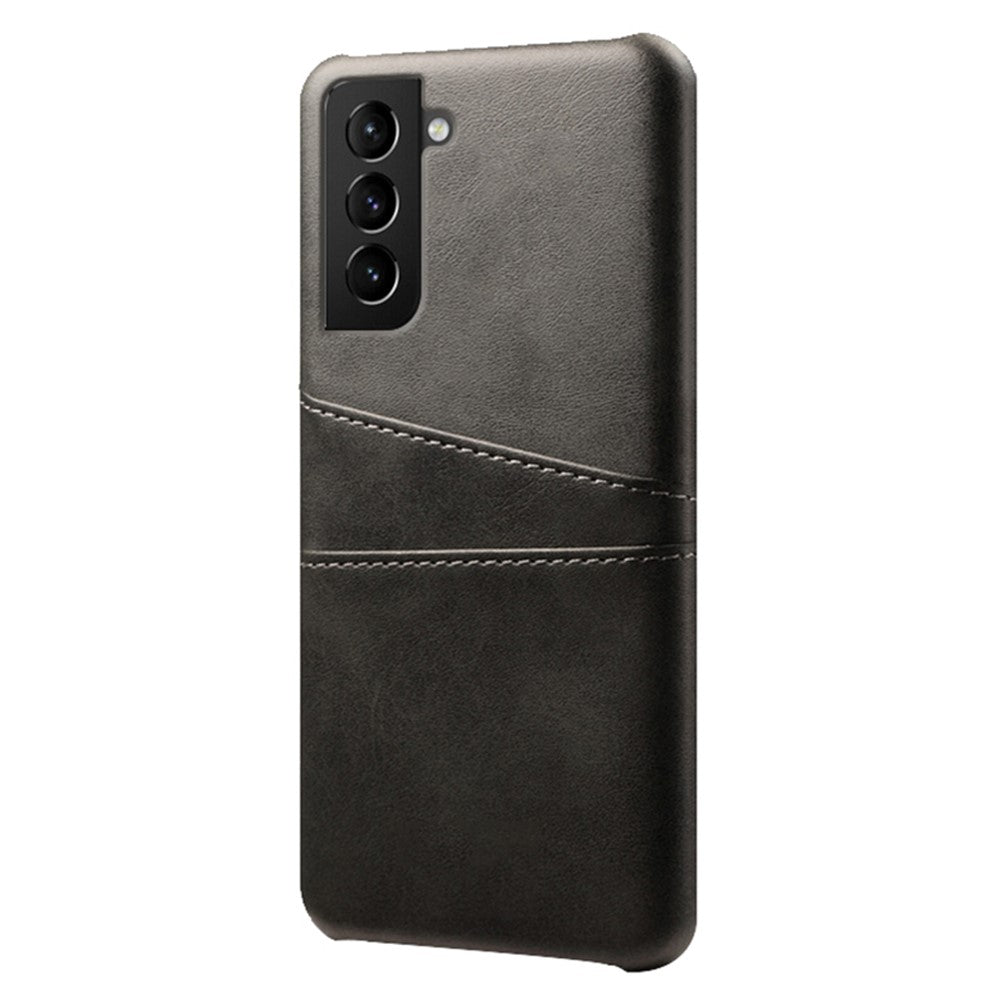 PU Leather + PC Dual Back Card Slots Design Shockproof Stylish Hard Cover Shell for Samsung Galaxy S22 5G