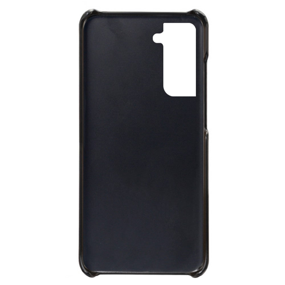 PU Leather + PC Dual Back Card Slots Design Shockproof Stylish Hard Cover Shell for Samsung Galaxy S22 5G