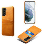 Well-Protected Scratch-Resistant PU Leather + PC Combo Dual Back Card Slots Design Hard Cover for Samsung Galaxy S22+ 5G