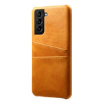 Well-Protected Scratch-Resistant PU Leather + PC Combo Dual Back Card Slots Design Hard Cover for Samsung Galaxy S22+ 5G