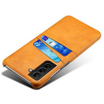 Well-Protected Scratch-Resistant PU Leather + PC Combo Dual Back Card Slots Design Hard Cover for Samsung Galaxy S22+ 5G