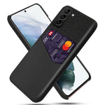 Card Slot Holder Cloth Texture Hybrid Protective Rugged Phone Case for Samsung Galaxy S22+ 5G