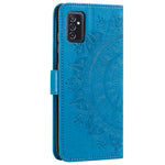 Imprinted Mandala Flower Stylish Anti-fall Wallet Stand Leather Cover Phone Shell with Handy Strap for Samsung Galaxy M52 5G
