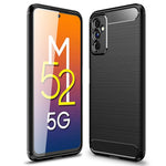 Carbon Fiber Brushed Texture Anti-Scratch Shockproof Soft TPU Non-Slip Phone Cover for Samsung Galaxy M52 5G