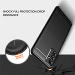 Carbon Fiber Brushed Texture Anti-Scratch Shockproof Soft TPU Non-Slip Phone Cover for Samsung Galaxy M52 5G