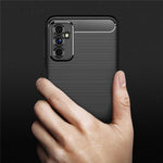 Carbon Fiber Brushed Texture Anti-Scratch Shockproof Soft TPU Non-Slip Phone Cover for Samsung Galaxy M52 5G