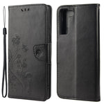 Imprinting Butterflies Flowers Shockproof Protective Leather Phone Case with Stand Wallet for Samsung Galaxy S22+ 5G