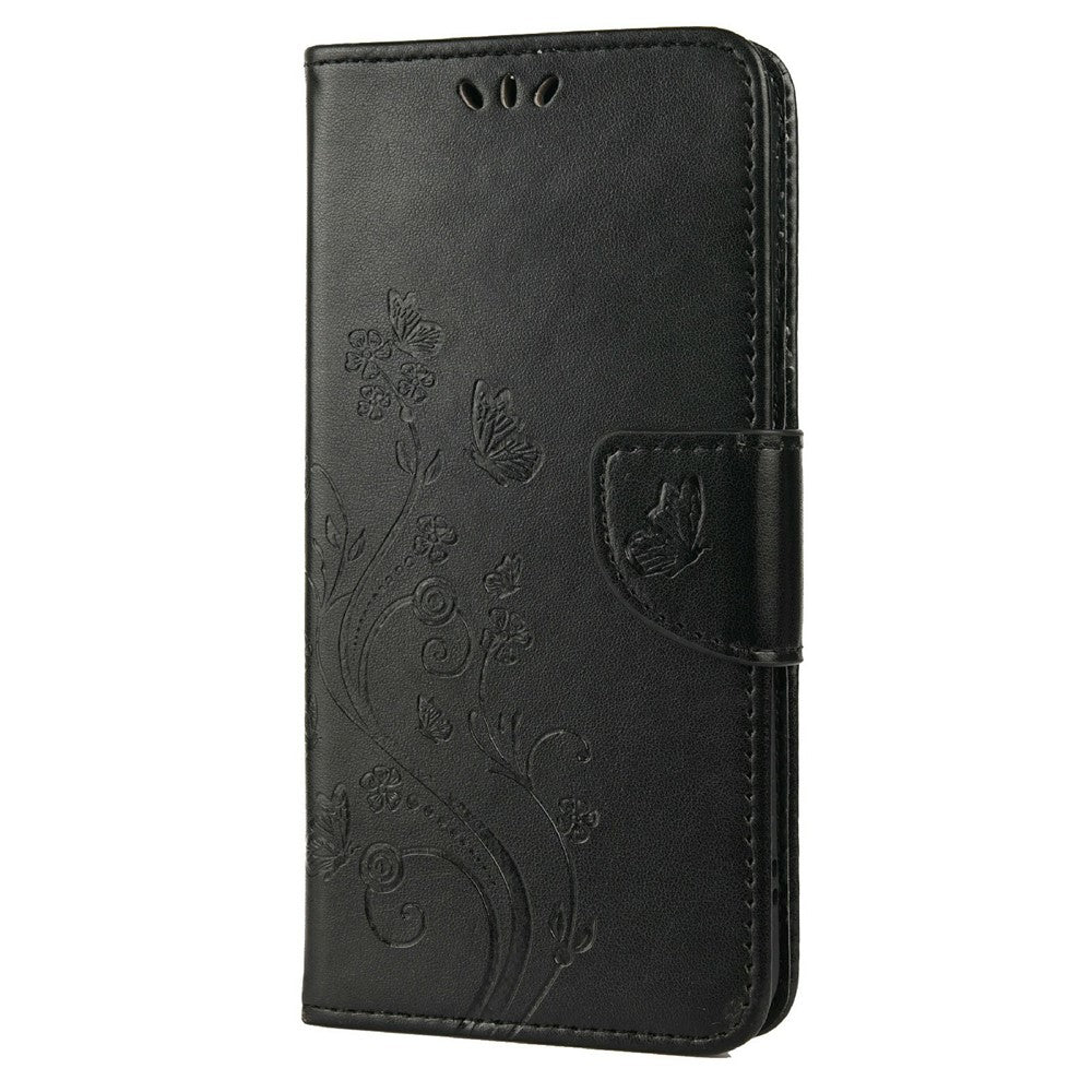 Imprinting Butterflies Flowers Shockproof Protective Leather Phone Case with Stand Wallet for Samsung Galaxy S22+ 5G