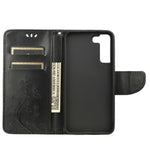 Imprinting Butterflies Flowers Shockproof Protective Leather Phone Case with Stand Wallet for Samsung Galaxy S22+ 5G