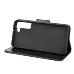 Imprinting Butterflies Flowers Shockproof Protective Leather Phone Case with Stand Wallet for Samsung Galaxy S22+ 5G