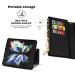 Glittery Starry Style Laser Carving Magnetic Closure Zipper Wallet Stand Protective Leather Phone Case for Samsung Galaxy Z Fold3 5G