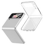 Anti-Drop PU Leather Coated Hard PC Back Phone Case with Tempered Glass Screen Protector for Samsung Galaxy Z Flip3 5G