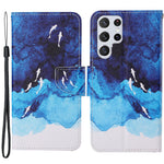 Full Body Protection Cross Texture Pattern Printing PU Leather Phone Case Shell with Stand Wallet for Samsung Galaxy S22 Ultra 5G